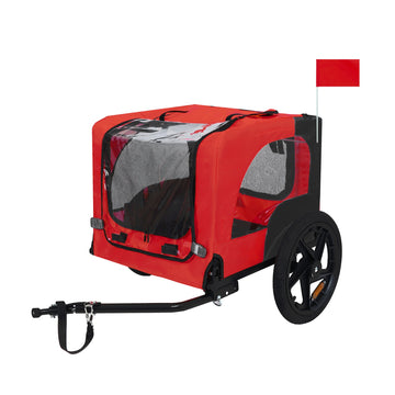 Foldable Pet Bike Trailer for Small/Medium Pets with Quick-Release Wheels
