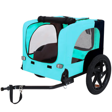 66LB  Capacity Foldable Pet Bike Trailer with Quick-Release Wheel & Non-Slip Floor