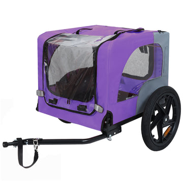 Heavy-Duty Foldable Pet/Cargo Bike Trailer-16'' All-Terrain Wheels & Universal Hitch