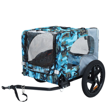 Heavy-Duty Foldable Pet/Cargo Bike Trailer-16'' All-Terrain Wheels & Universal Hitch