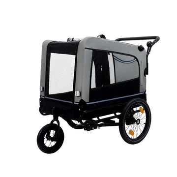 88LB Capacity 2-in-1 Pet Bike Trailer & Push Cart with All-Terrain Wheels