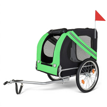 100LB Capacity All-Terrain Folding Dog Bike Trailer-Steel Frame for Camping & Outdoor Trips