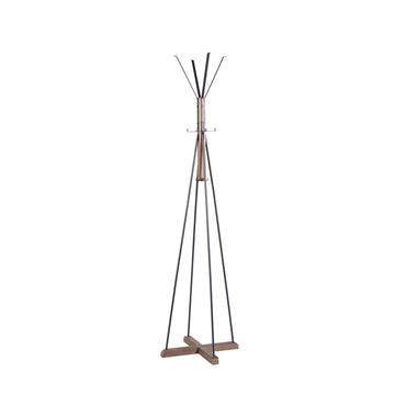 Reclaimed Wood Metal Coat Rack Freestanding with 8 Hooks for Bedroom Living Room