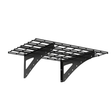 24x48 Inch Heavy Duty Wall Mounted Shelf 2-Pack Black Garage Storage Rack
