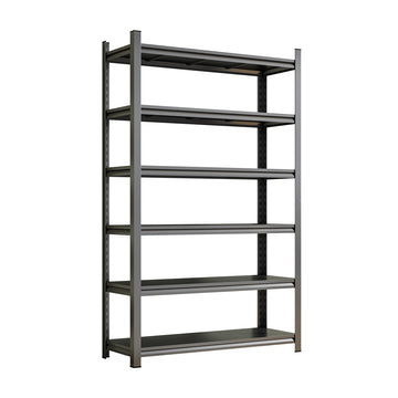 6-Tier Garage Metal Storage Rack Adjustable Black Heavy Duty Shelving Unit