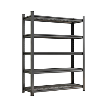 5-Tier Garage Metal Shelf 2500LBS Adjustable Black 71.2''Hx47.24''Lx23.62''D
