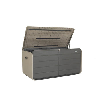 260 Gallon Lockable Plastic Deck Box,Waterproof Storage Box w/ Wheels