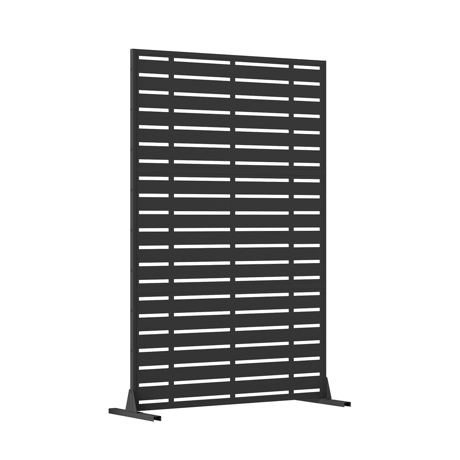 Freestanding Outdoor Privacy Screen with Metal Frame & Resin Panels