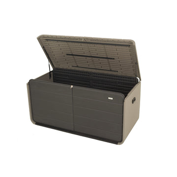 200 Gallon Lockable Plastic Deck Box,Waterproof Storage Box w/ Wheels