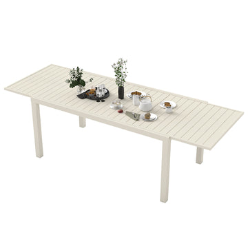 97.2''L Extendable Aluminum Outdoor Dining Table