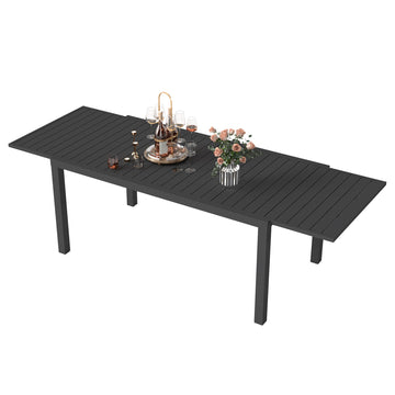 97.2''L Extendable Aluminum Outdoor Dining Table