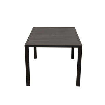 Outdoor Dining Table for 4 Person,Square Metal Patio Table with Umbrella Hole