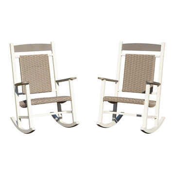 Outdoor Wicker Rocking Chairs Set of 2