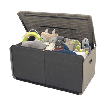 160 Gallon Lockable Resin Deck Box-Waterproof Heavy-Duty Outdoor Storage