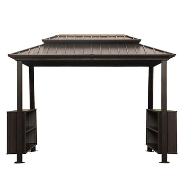 6'x10' Hardtop Grill Gazebo with 2 Cabinets and Ceiling Hooks