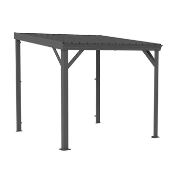 8'x 8' Wall-Mounted Gazebo with Hidden Drainage System
