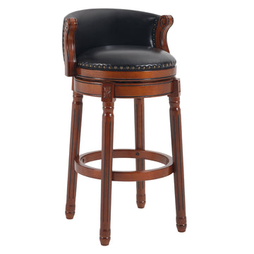 360 Degree Swivel Bar Chair with Backs, Bar Height Counter Height Wooden Bar Stools