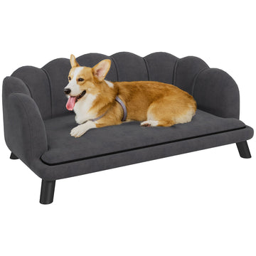 Velvet Large Dog Sofa with Pearl Design