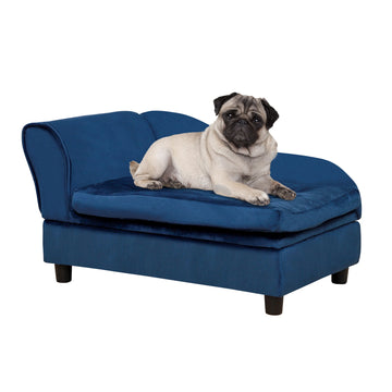 Small Dog Sofa with Hidden Storage, 3'' Plush Cushion Pet Furniture