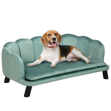 Velvet Large Dog Sofa with Pearl Design