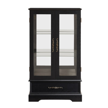 Lighted Glass Curio Cabinet with Adjustable Shelves