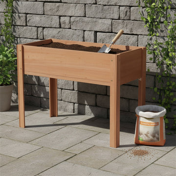 40x20x31 inch Raised Garden Bed with Legs, Elevated Wooden Planter Box for Outdoor Plants,Brown