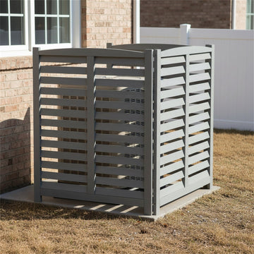 32" W x 38" H Outside Wooden Privacy Fence, Outdoor Air Conditioner Fence,Grey