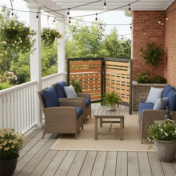 2-Panel Outdoor Air Conditioner Fence Screen, Outside Wood Privacy Fence, 38" W x 42" H