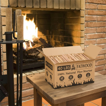 40lbs Fatwood Fire Starter Sticks, 100% Natural Kindling Wood, Pine Firewood