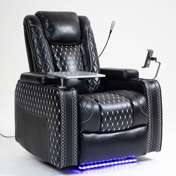 Power Zero Gravity Recliner, LED, USB, Cup Holder for Living Room & Office