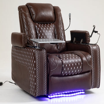 Power Zero Gravity Recliner, LED, USB, Cup Holder for Living Room & Office