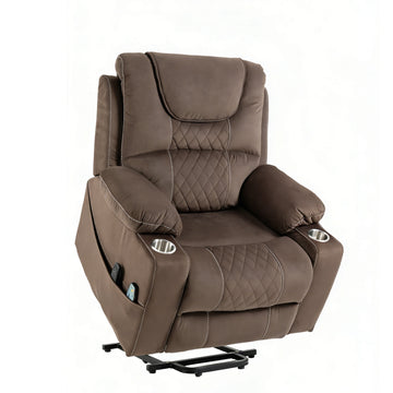 Oversized Power Lift Recliner, 400lbs, Massage & Heat for Seniors