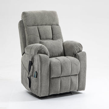 Extra Wide Power Lift Recliner with Massage, Heat & Dual OKIN Motors