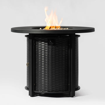 32" Propane Gas Fire Pit Table, 50000 BTU Round Steel Fire Pit