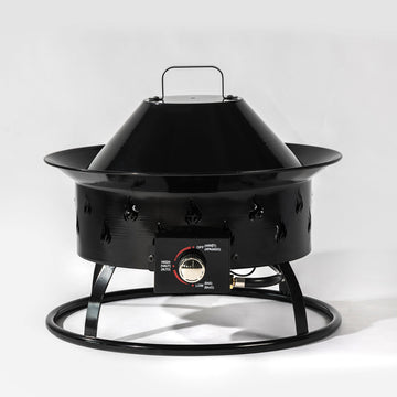 19 Inches Propane Gas Fire Pit, 50000 BTU Round Steel Fire Pit