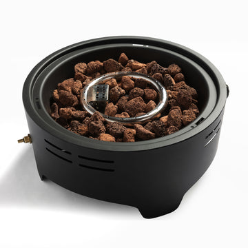 15 Inches Propane Tabletop Gas Fire, 40000 BTU Round Steel Fire Pit