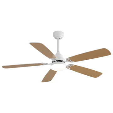 52 Inch Ceiling Fan With 6 Speed Wind 5 Blades Remote Control Reversible DC Motor With LED Light