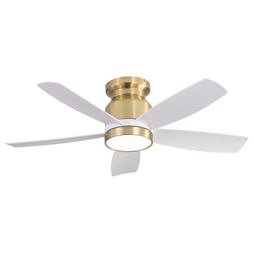 42 Inch Flush Mount Ceiling Fans with LED Light 22W and Remote Control 5 ABS Fan Blades