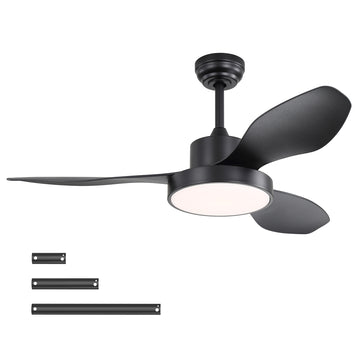 47 Inch Ceiling Fan with 22W LED Light and Remote Control 6 Speeds Reversible DC Motor
