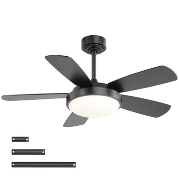 42 Inch Ceiling Fan with 22W LED Light and Remote Control MDF Blades Reversible DC Motor