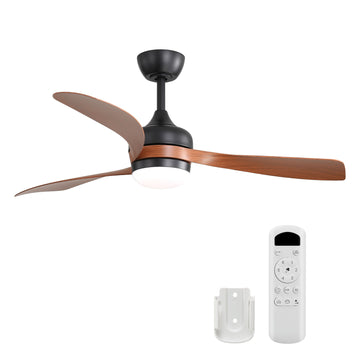 52 Inch Dimmable Ceiling Fan With Reversible DC Motor and 18W LED Light Remote Control