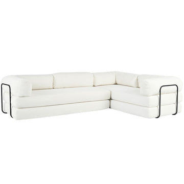 L-Shaped Modular Sofa Bed in Corduroy Fabric, Ideal for Living Rooms and Apartments