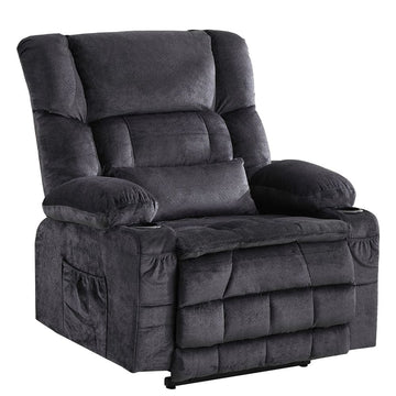Dual Motor Large Power Lift Recliner Chair for Elderly, Lay Flat Lift Chair with knead the waist and heat, Big Lift Recliner for Tall People, Cup Holders