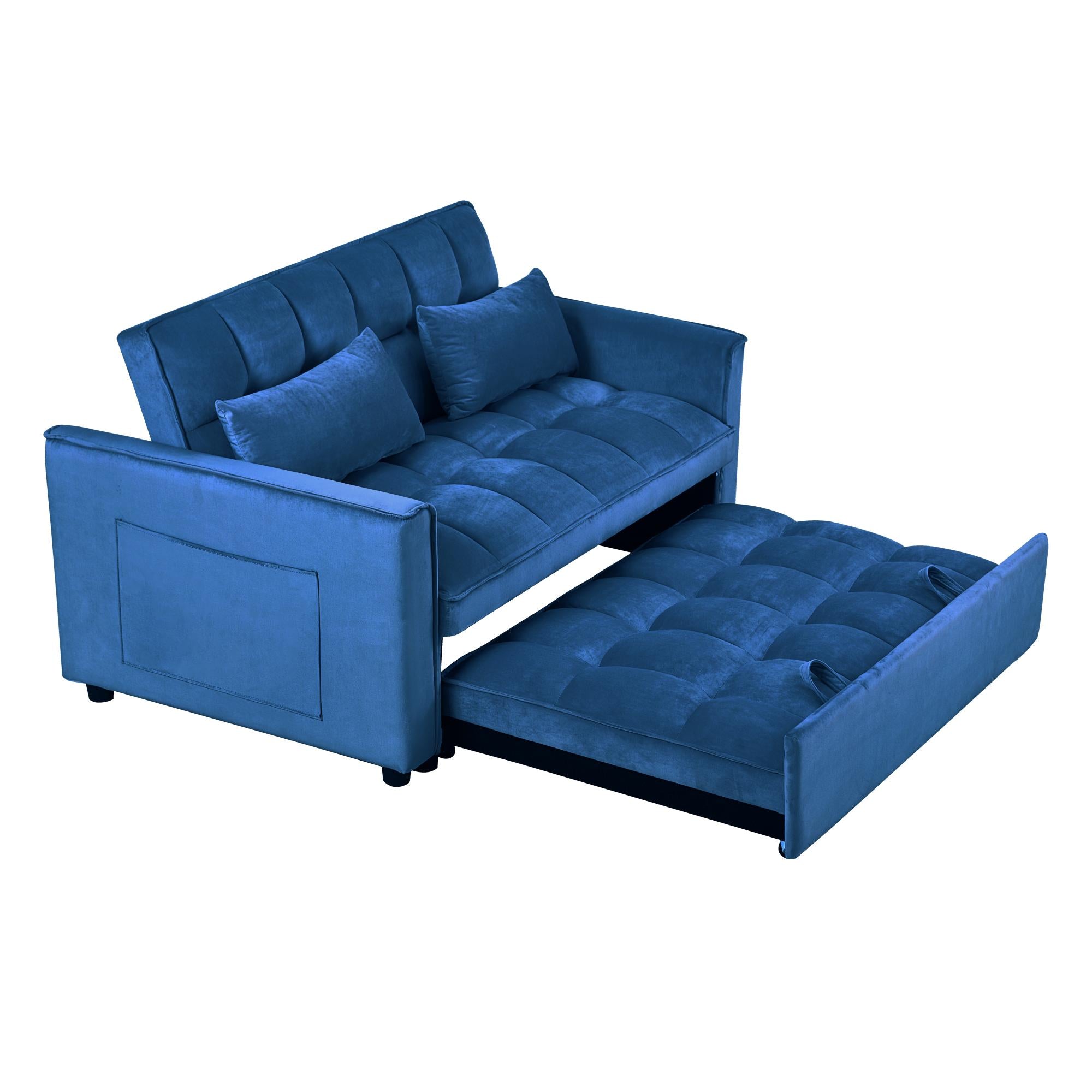 3 in 1 Convertible Sleeper Sofa Bed, Modern Pull Out Couch Bed, Adjust