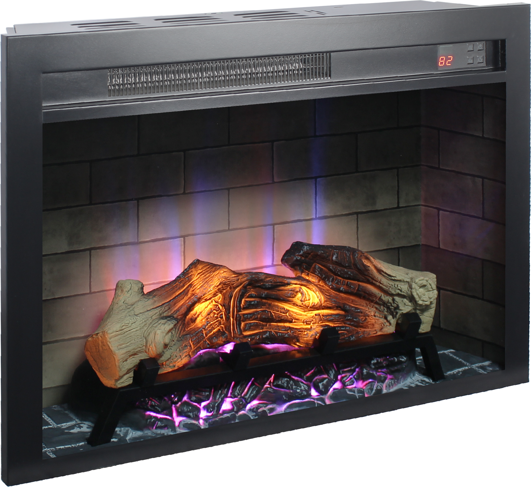 28 inch Electric Fireplace Insert, multicolored flames