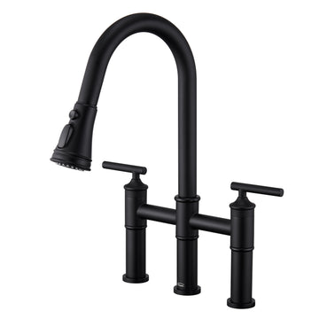 3-Hole Pull Down 2-Handle Kitchen Faucet With 360 Swivel Spout