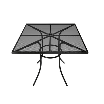 Steel Mesh Table For Patio With a 1.9-inch Diameter Umbrella Hole