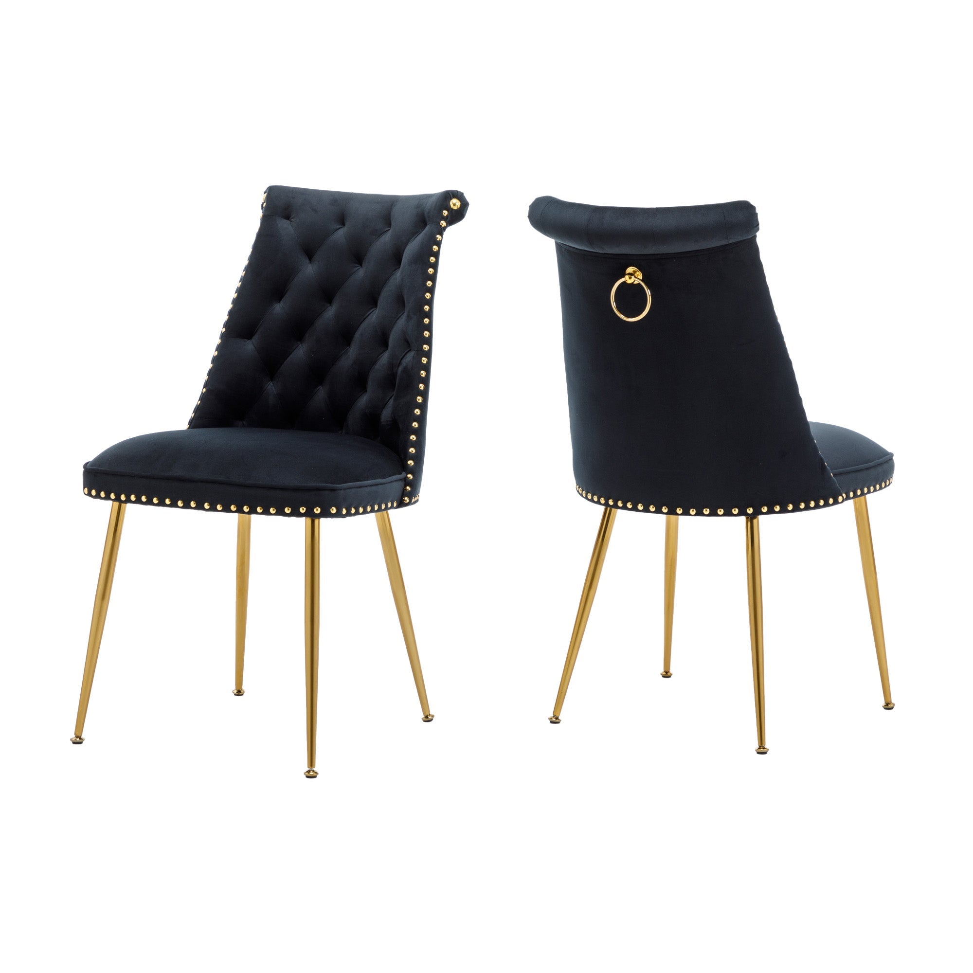 Clihome Black Velvet Dining Chairs Set of 2