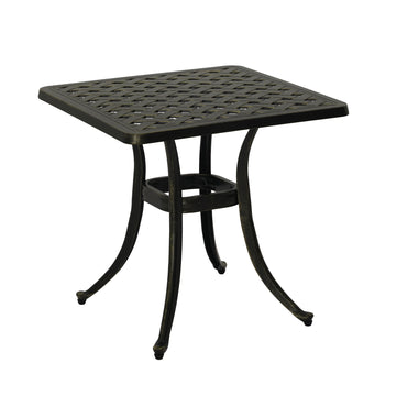 21 in. Cast Aluminum Patio Side Table in Bronze