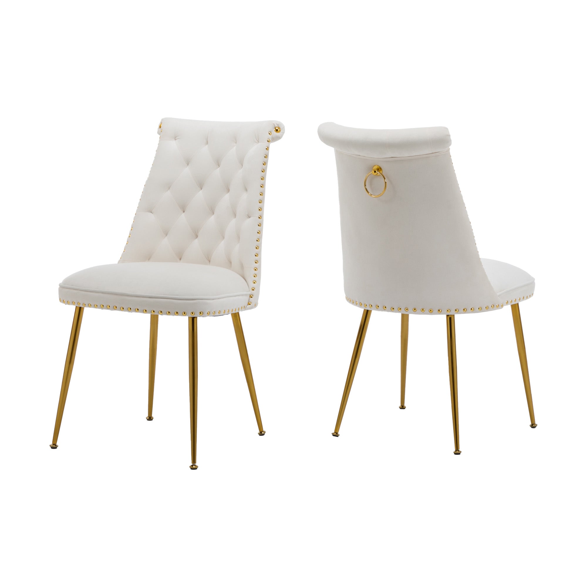 Clihome Cream Velvet Dining Chairs Set of 2